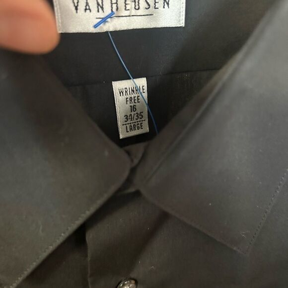 VanHeusen men 16 black dress shirt - Picture 7 of 8